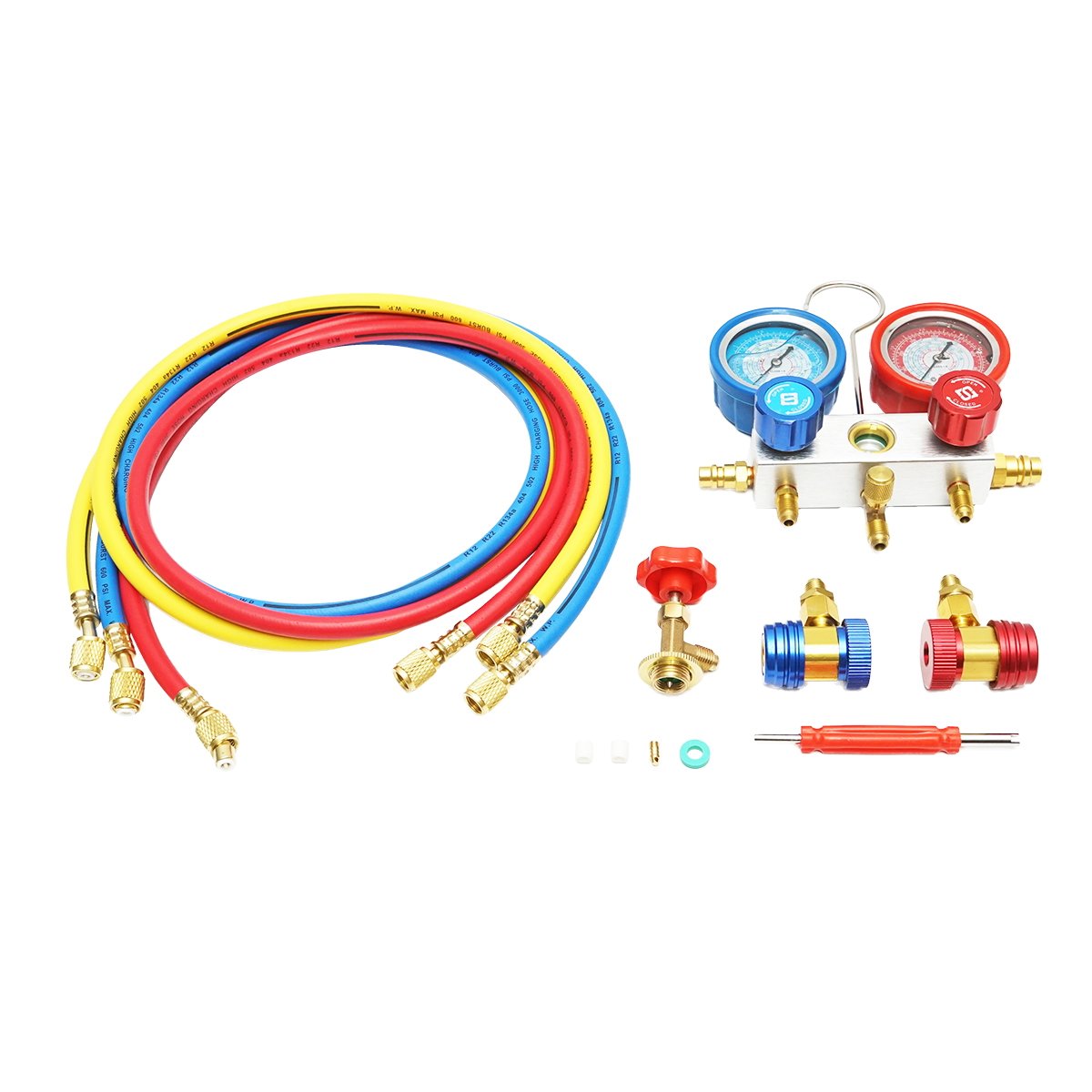 Trusa verificare si incarcare instalatii aer conditionat auto R22, R32, R134a, R410a